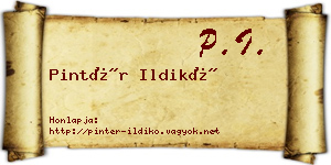Pintér Ildikó névjegykártya